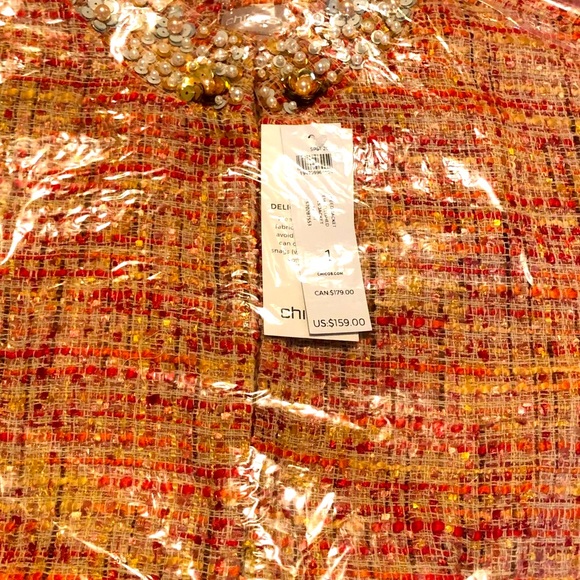 New Woman's Embellished Tweed Jacket Size: Chico's size 1 - Picture 8 of 10